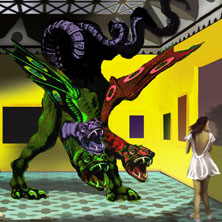 art, photorealism, surrealism, cats